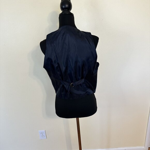 Mens Greatland Dark Blue Suede Vest Small Star Buttons - Picture 9 of 10